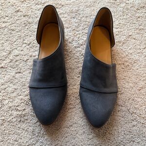 Chic Gray Women's Pointed Toe Loafers size 38